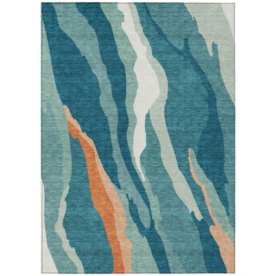 Addison Rugs Chantille ACN1047 Teal 9' x 12' Indoor Outdoor Area Rug, Easy Clean, Machine Washable, Non Shedding, Bedroom, Entry, Living Room, Dining Room, Kitchen, Patio Rug