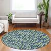Addison Rugs Chantille ACN1060 Blue 8' x 8' Indoor Outdoor Round Rug, Easy Clean, Machine Washable, Non Shedding, Bedroom, Entry, Living Room, Dining Room, Kitchen, Patio Rug view 2
