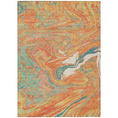 Addison Rugs Chantille ACN1061 Orange 8' x 10' Indoor Outdoor Area Rug, Easy Clean, Machine Washable, Non Shedding, Bedroom, Entry, Living Room, Dining Room, Kitchen, Patio Rug