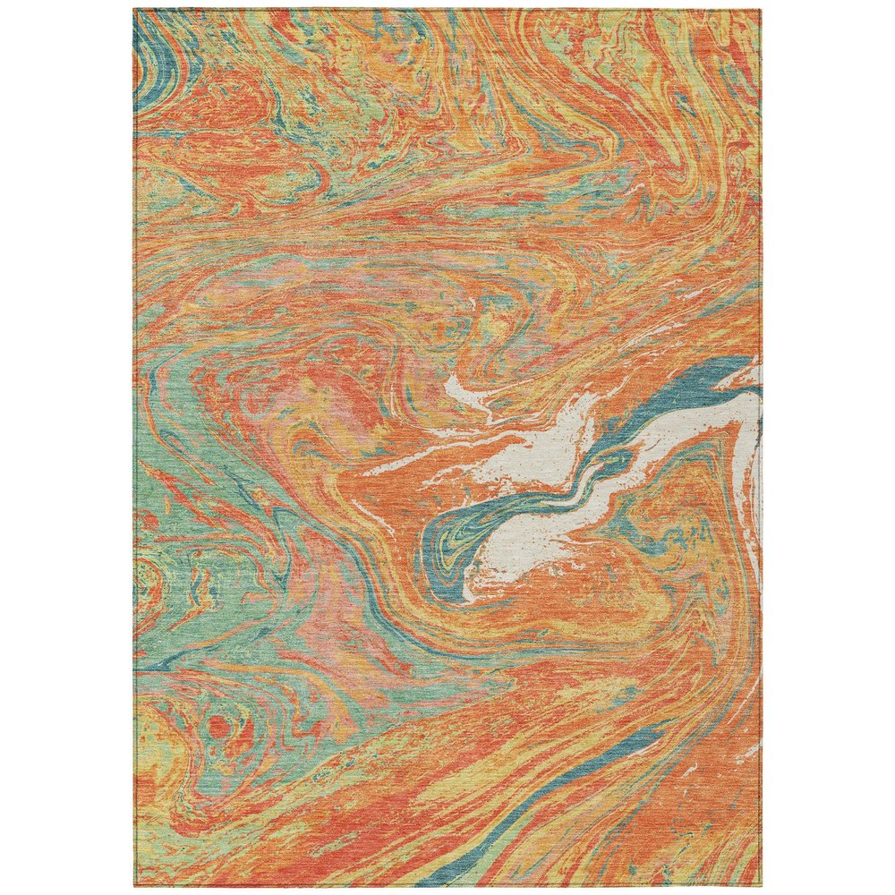 Addison Rugs Chantille ACN1061 Orange 8' x 10' Indoor Outdoor Area Rug, Easy Clean, Machine Washable, Non Shedding, Bedroom, Entry, Living Room, Dining Room, Kitchen, Patio Rug