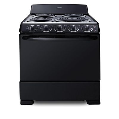 Summit 20" 4 Burner Electric Range, Black - RE2031B