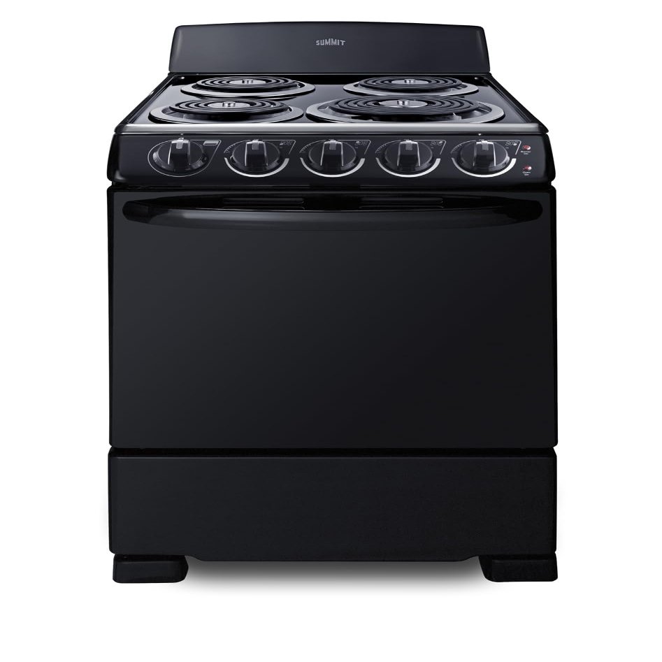 Summit 20" 4 Burner Electric Range, Black - RE2031B