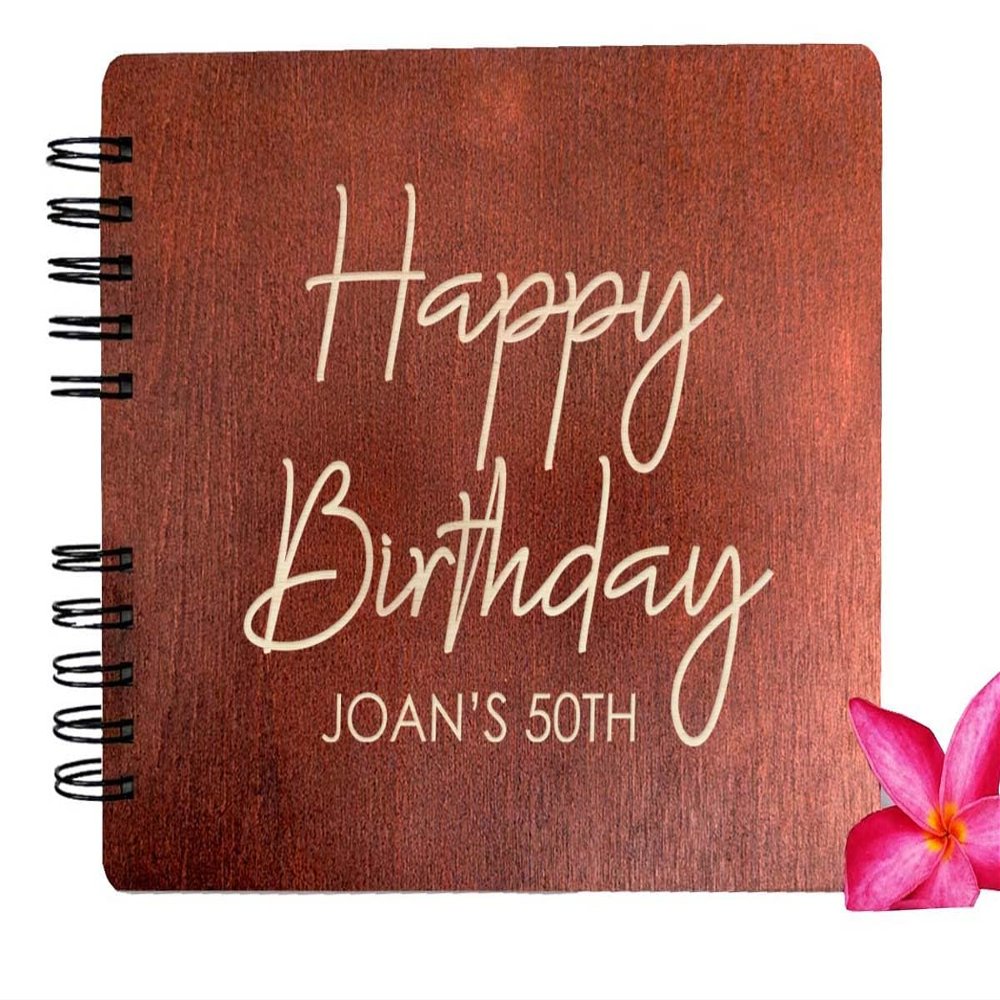 Personalized Birthday Celebration Guestbook | Signature Book | Keepsake Memory Album | Sweet 16 Scrapbook | 40th, 50th, 60th, 70th Birthday Sign In | Birthday Presents for Men and Women