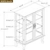 Anwick China Cabinet &Curio Cabinets with Glass Doors, Lighted Display Cabinet with Mirrored Back Panel, Tempered Glass and 3 Tiers Adjustable Shelves (Oak) view 2