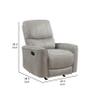 Benzara Ray 39 Inch Manual Rocker Recliner Chair- Gray Tufted Back Microfiber view 3