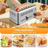 6 Slice Toaster, 110V 1680W Stainless Steel Commercial Toaster, 6 Bread Shade Settings, 1-5 Minutes Timier Rapid Toaster w/1.1in Widen Slot, Removable Crumb Tray, for Various Bread Types view 2