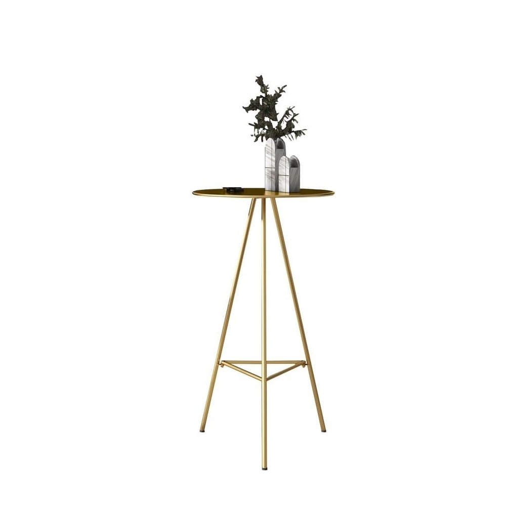 BABETRUE Bar Tables Nordic Golden Iron Small Bar Table Home Modern Minimalist High-Legged Round Commercial Leisure Bar Table Tall Pub Table