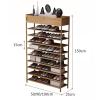 Shoe Storage Shelf Bamboo Shoe Rack Organizer, 10 Tiers Tall Shoe Rack with Top Storage Box, Vertical Narrow Shoe Storage Shelf for Entryway Hallway Shoe Rack Organization Shelves ( Size : 100cm ) view 3