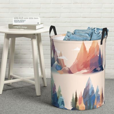 RLDOBOFE Laundry Basket Large Laundry Hamper Waterproof Dirty Clothes Hamper for Laundry Several Different Mountains Collapsible Laundry Baskets for Bedroom Bathroom Dorm Clothes Hamper, Medium
