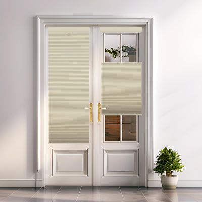 Tonature Blackout Door Blinds Top Down Bottom Up Cellular Shades for French Door 1" Honeycomb Fabric Thermal Insulated Energy Efficient for Indoor Windows, 42" W x 20" H, Beige