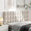 Andeworld Velvet Upholstered Tufted King Size Headboard,Wood Head Board with Metal Legs, Adjustable Height from 42 to 56, Bed Headboard in Modern Design,Backboard for Bed, Beige view 1