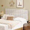 Andeworld Velvet Upholstered Tufted King Size Headboard,Wood Head Board with Metal Legs, Adjustable Height from 42 to 56, Bed Headboard in Modern Design,Backboard for Bed, Beige view 3
