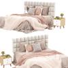 Andeworld Velvet Upholstered Tufted King Size Headboard,Wood Head Board with Metal Legs, Adjustable Height from 42 to 56, Bed Headboard in Modern Design,Backboard for Bed, Beige view 4