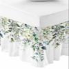 Anzona Bed Skirt Queen Size - 16 Inch Drop Farmhouse Eucalyptus Adjustable Elastic Dust Ruffles Bed Sheet Skirts, Sage Green Botanical Leaves Luxury Microfiber Wrap Around Pleated Bed Skirt view 1