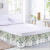 Anzona Bed Skirt Queen Size - 16 Inch Drop Farmhouse Eucalyptus Adjustable Elastic Dust Ruffles Bed Sheet Skirts, Sage Green Botanical Leaves Luxury Microfiber Wrap Around Pleated Bed Skirt view 2