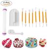 Cake Scraper Cake Smoother, Carving Decorating Tool 11Pcs Dough Scraper Bowl Scraper Cutters Cake Icing Scraper Smoother Tool Set for Bread Dough Cake Fondant Icing view 2