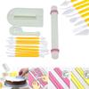 Cake Scraper Cake Smoother, Carving Decorating Tool 11Pcs Dough Scraper Bowl Scraper Cutters Cake Icing Scraper Smoother Tool Set for Bread Dough Cake Fondant Icing view 3