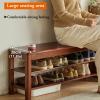GUAWJRZDP Shoe Bench, Flip Lid Storage Shoe Rack Bench, Entryway Bench, Adjustable Shelves, Multi-Function Shoe Organizer Rack, for Entryway Living Room, Balcony, Hallway, Bathroom (Color : Walnut, view 4