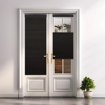 Tonature Room Darkening Door Blinds for Door Window Top Down Bottom Up Cellular Blinds for Glass Door 1" Honeycomb Fabric Thermal Insulated Energy Efficient for Indoor Windows, 36" W x 80" H, Black