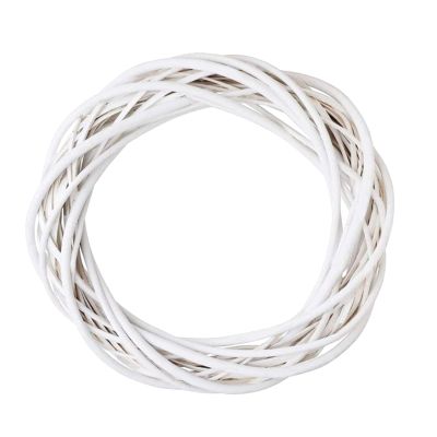 Grapevine Wreath Frame for Crafts Natural Rattan Base Form Farmhouse Garland Making Supplies for Spring Summer Fall Winter Christmas Wreaths Decorations for Front Door (White, 8 inch / 20cm)