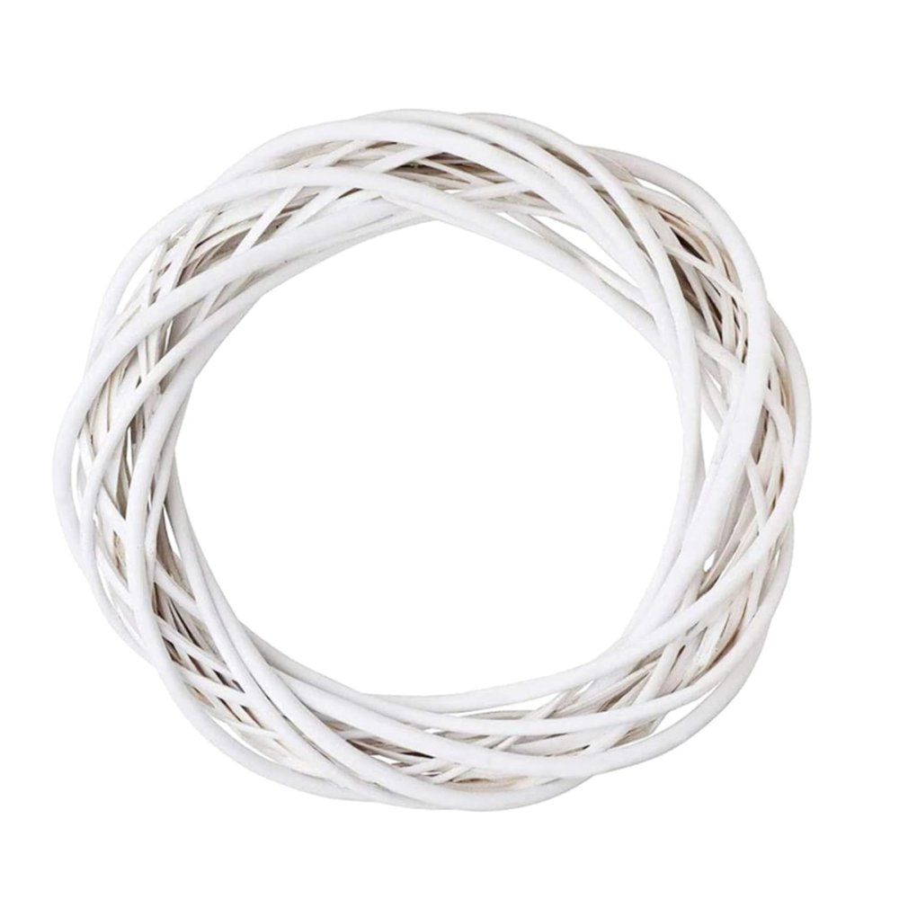 Grapevine Wreath Frame for Crafts Natural Rattan Base Form Farmhouse Garland Making Supplies for Spring Summer Fall Winter Christmas Wreaths Decorations for Front Door (White, 8 inch / 20cm)