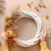 Grapevine Wreath Frame for Crafts Natural Rattan Base Form Farmhouse Garland Making Supplies for Spring Summer Fall Winter Christmas Wreaths Decorations for Front Door (White, 8 inch / 20cm) view 2