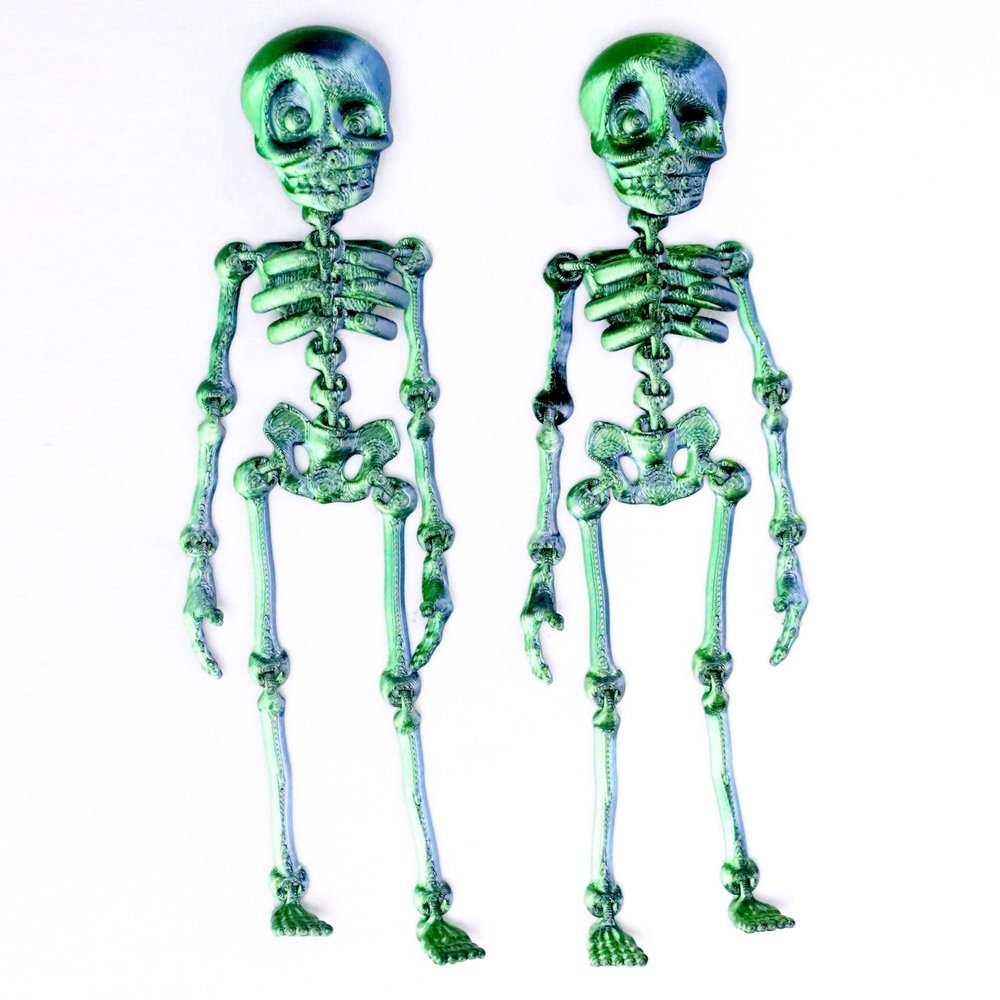 2PCS 3D Printed Skeleton Man,Skeleton Statue,Home Office Decor,Fidget Toys for Autism/ADHD,3D Printed Gift Toy,Fidget Toys, Executive Desk Animal