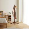Unisakey Durable Wooden Coat Rack, Freestanding Coat Rack with Stable Triangular Base, 8 Hooks & 3 Adjustable Heights, Simple Assembly for Bedroom, Hallway, Office(New Brown) view 2