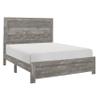 Benjara Eby Full Size Bed, Rustic Farmhouse Style, Gray Finish Wood Veneer view 1
