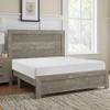 Benjara Eby Full Size Bed, Rustic Farmhouse Style, Gray Finish Wood Veneer view 2