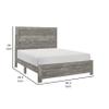 Benjara Eby Full Size Bed, Rustic Farmhouse Style, Gray Finish Wood Veneer view 3