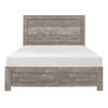 Benjara Eby Full Size Bed, Rustic Farmhouse Style, Gray Finish Wood Veneer view 4