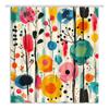 JEJOMEAG Abstract Shower Curtain Orange Beige Graffiti Modern Geometric Mid Century Minimalist Fabric Bathroom Curtain with Hooks, 67x70 Inch view 1