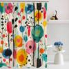 JEJOMEAG Abstract Shower Curtain Orange Beige Graffiti Modern Geometric Mid Century Minimalist Fabric Bathroom Curtain with Hooks, 67x70 Inch view 4