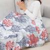 Ocean Coral Sea Turtle Throw Blankets, Soft Flannel Fleece Microfiber Blanket, Summer Coastal Seahorse Blue Orange Warm Bed Blanket Throws for Chair Sofa Couch Bedroom Camper 40x60 in view 3