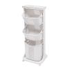 JAYGOVAN 3-Tier Laundry Hamper Basket Sorter Washing Hamper with 4 Wheels Rolling Clothes Bin Trolley Basket Clothes Storage Organizer 3 Tier Shelf Rolling Cart for Bathrooms Bedrooms view 1