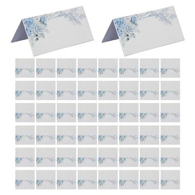 50 Pcs Boho Floral Place Cards Wedding Name Cards Table Setting Folded Tent Cards Blank Table Cards Seating Place Cards for Wedding Reception Baby Shower Bridal Shower Banquet Party Decorations