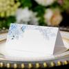 50 Pcs Boho Floral Place Cards Wedding Name Cards Table Setting Folded Tent Cards Blank Table Cards Seating Place Cards for Wedding Reception Baby Shower Bridal Shower Banquet Party Decorations view 3
