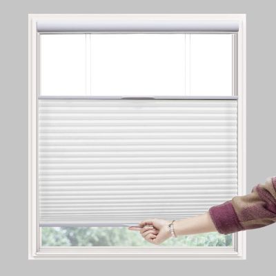 Persilux Cellular Shades Top Down Bottom Up Cordless Light Filtering Honeycomb Blinds Thermal UV Protection Pleated Window Shades for Indoor Windows Easy to Install(33" W x 48" H, White)