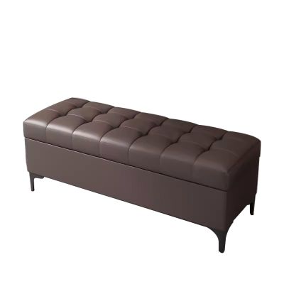 XTRYBHD Faux Leather Bench with Storage, Tufted Upholstered End of Bed Bench, Bench Ottoman for Bedroom Living Room Entryway (Color : Dark Brown, Size : 62.9in/160cm)