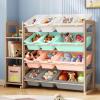EXPERLAM Kids Toy Storage Organizer, 3-Tier Bookshelf, 12 Multi-Color Bins view 1