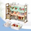 EXPERLAM Kids Toy Storage Organizer, 3-Tier Bookshelf, 12 Multi-Color Bins view 2