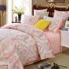 ABREEZE Vintage Floral Duvet Cover Set - 100% Egyptian Cotton Pink Paisley Bedding Set with 1 Duvet Cover and 2 Pillowcases - Soft, Breathable, Button Closure (Full) view 2