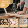Kunovo Solid Wood Bath Mat for Shower, 20 24 26 28 30 32 34 36 inch Long Bathroom Drain Board, Water Proof Bathtub Mat with Non-Slip Foot Pads  Handle (Size : 28x36in(71x91cm)) view 2