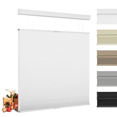 BERISSA Top Down Bottom Up Light Filtering Cellular Shades Cordless, Honeycomb Blinds for Windows, Thermal Insulated Window Shades for Home Office,Easy to Install,White. 25" W x 80" H