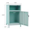 ALBAD Compact Metal Nightstand with Lockable Cabinet and Open Shelf, Modern Bedside Table, Versatile Side Table for Bedroom, Living Room, or Office (Light Green, 26" H-Lockable Door) view 2
