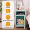 ALBAD Compact Metal Nightstand with Lockable Cabinet and Open Shelf, Modern Bedside Table, Versatile Side Table for Bedroom, Living Room, or Office (Light Green, 26" H-Lockable Door) view 3