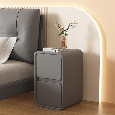 TPTBON Narrow Nightstand, Vertical Bedside End Table for Bedroom, Tall Dresser with 2 Drawers, Modern Side Table for Bedroom, Night Stand Bedroom Furnitur (Color : Dark Grey, Size : 7.9x15.7x19.7)