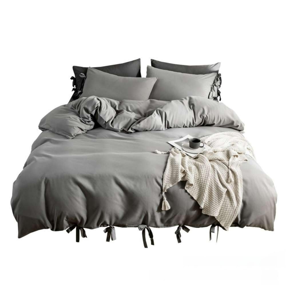 3-Piece Alluring Bedding Set - Super-Soft Microfiber, Solid Hue Duvet Cover & Pillowcases, Cozy Night's Sleep (Color : B, Size : 79X91inch)