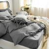 3-Piece Alluring Bedding Set - Super-Soft Microfiber, Solid Hue Duvet Cover & Pillowcases, Cozy Night's Sleep (Color : B, Size : 79X91inch) view 4